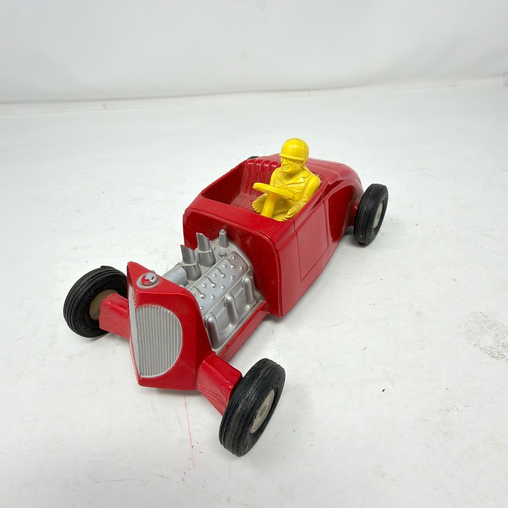 Ideal Vintage Hot Rod Race Car 1950s Red Yellow Silver Roadster Pat D-162231